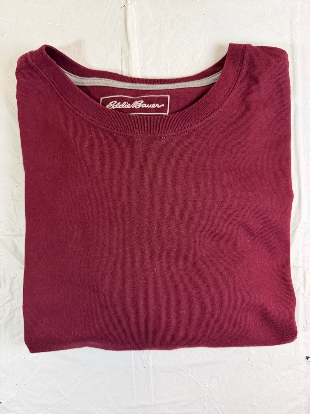 Eddie Bauer Long Sleeve Tee Burgundy Crewneck